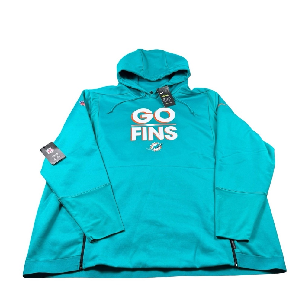 Nike Miami Dolphins On Field Spellout Performance Mens Hoodie 3XL CI0395-311 NWT